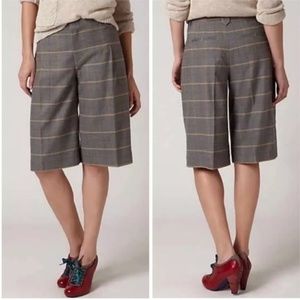 Anthropologie Cartonnier Plaid Gaucho Shorts
